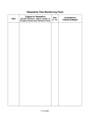 Obsessive Fear Monitoring Form