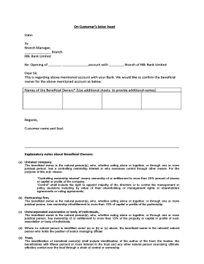 Rbl Bank Letterhead  Form