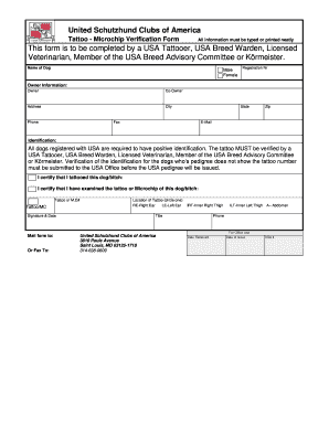 Tattoo Microchip Verification Form Uscasiegershow