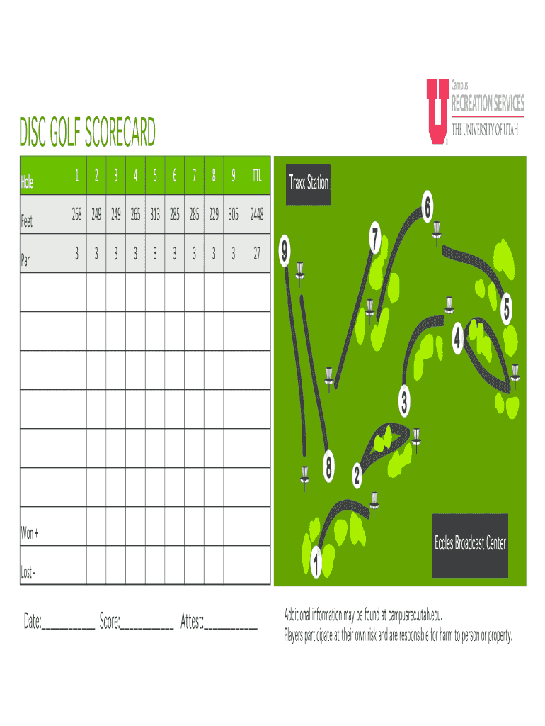 Golf Scorecard Template Editable  Form