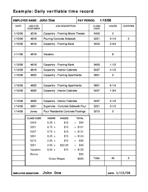 Daily Time Record and Daily Task Record  Form