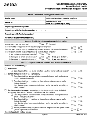 Gender Reassignment Surgery Gender Reassignment Surgery  Form