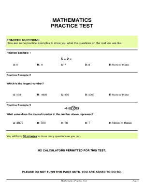 Form 1 Mathematics Exam Paper with Answer