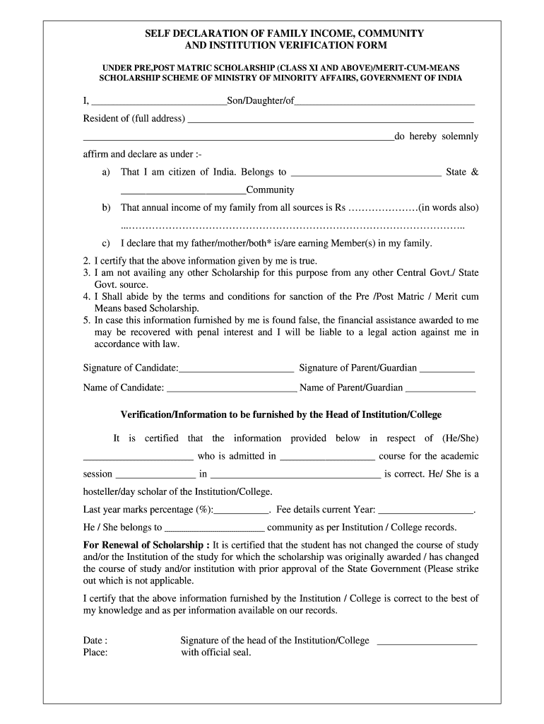 Income Certificate For Scholarship - Fill Out and Sign Printable PDF