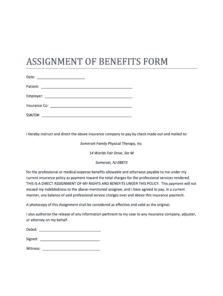 assignment of benefits plan