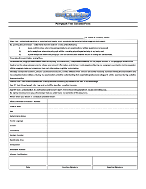 Polygraph Test Consent Form Securis Polygraph Services Securis Co