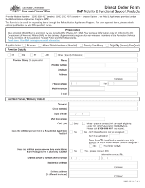  Direct Order Form Department of Veterans Affairs 2016