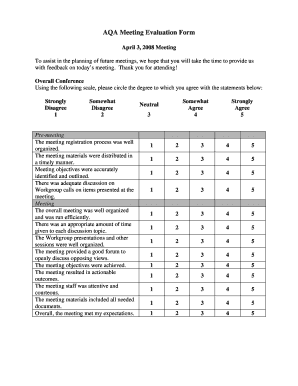 Meeting Evaluation Form