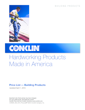 Conklin Price List from Conklin Central at Www  Form