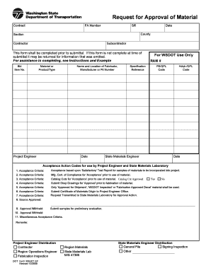 Request for Approval of Material Form Bianchi