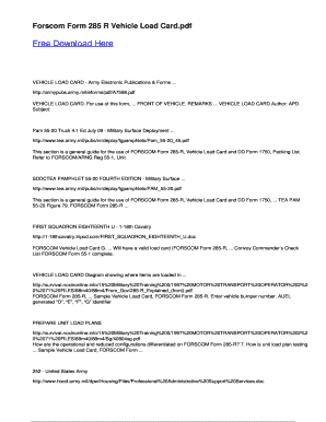 Forscom Form 285 R