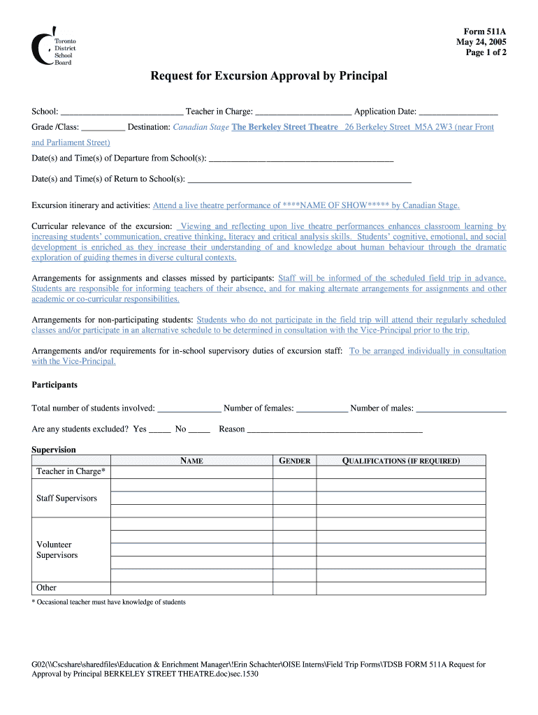 tdsb online field trip form