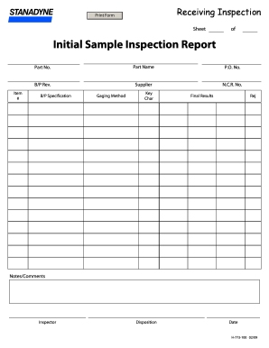 Sample of Inspection Form 2009