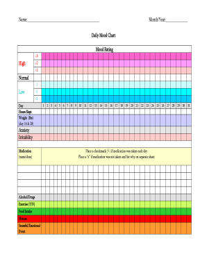 Daily Mood Journal PDF  Form