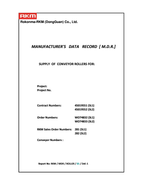 Manufacturing Data Record Adalah  Form
