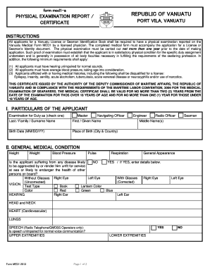 Form Med1 a PHYSICAL EXAMINATION REPORT REPUBLIC of