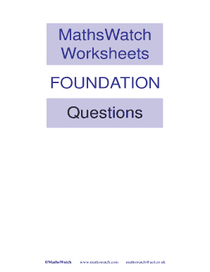 Mathswatch Worksheets Foundation  Form