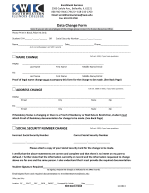 Data Change Form Online Swic