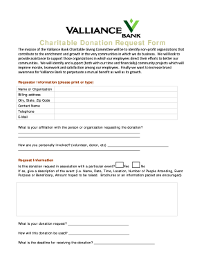 Charitable Donation Request Form