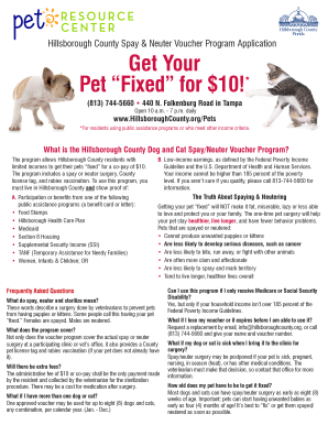  Hillsborough County Spay and Neuter Voucher 2014