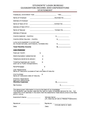 Student Loan Bureau Guarantor Agreement Form