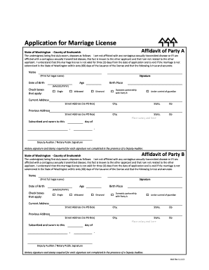  Snohomish County Marriage License 2013-2024