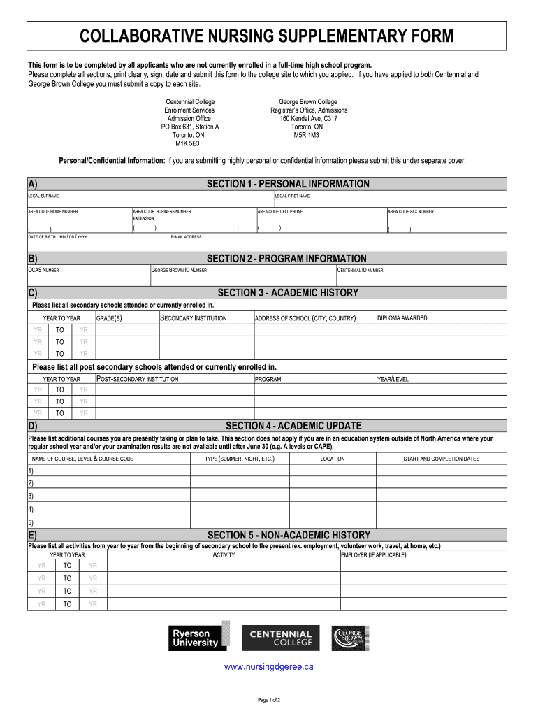 Form George Brown: get and sign the form in seconds