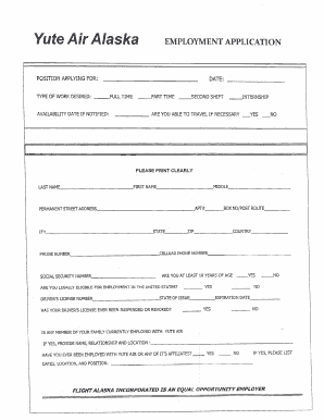 Yute Air Jobs  Form