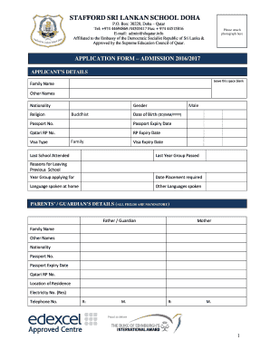 Stafford School  Form