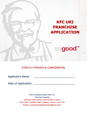 Kfc Franchise Apply  Form