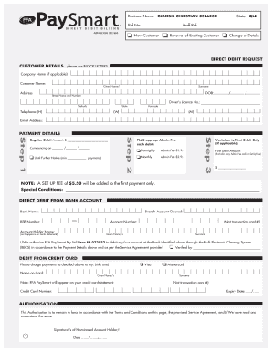 Direct Debit Form Genesis Christian College Genesis Qld Edu