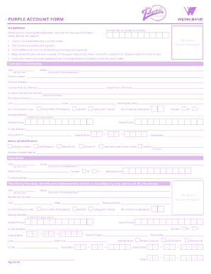 Wema Purple Account Limit  Form