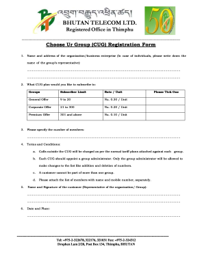 How to Register for Cug Bhutan Telecom Form