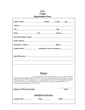 Registration Form T Ball 2 Wyomingvalleycycorg
