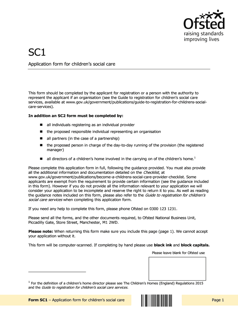 Sc2 Form Ofsted