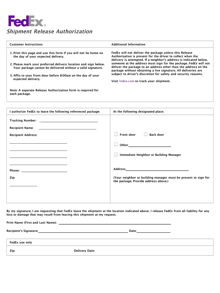 Shipment Release Authorization  Herbaloft  Form