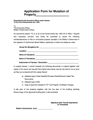 Mutation Application Form PDF