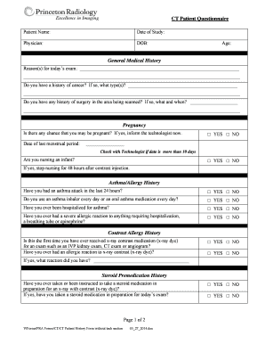 Ct Scan Request Template  Form