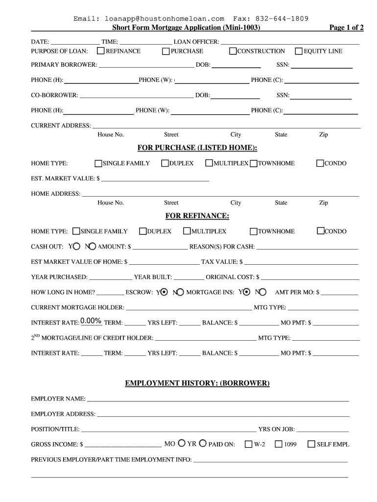 Mini 1003  Form