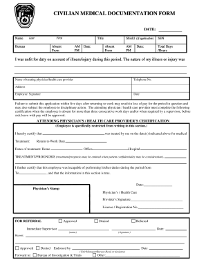 Medical Documentation Form