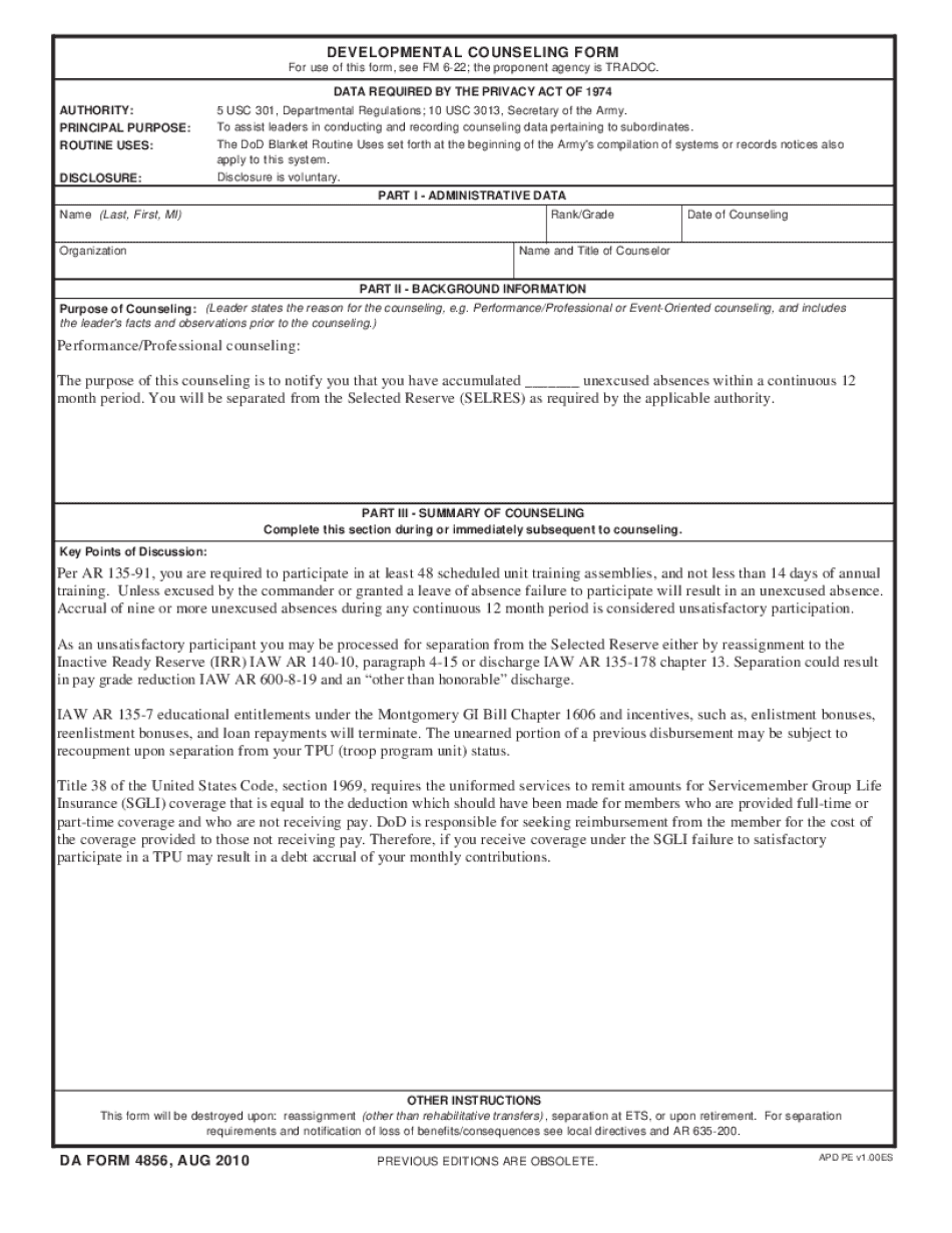  Non Promotion Counseling 2010-2024