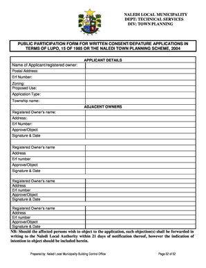 Kopanong Local Municipality Database Forms