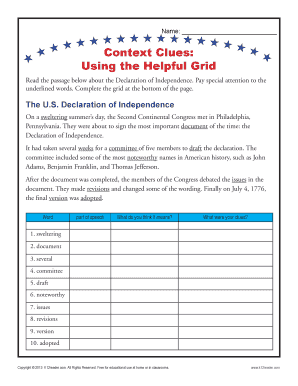 Context Clues Using the Helpful Grid  Form