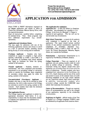 Caribbean Aerospace College  Form