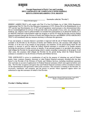 704 Georgia Department of Early Care and Learning DFCS  Form