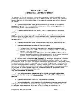 NITROUS OXIDE INFORMED CONSENT FORM Kids Plus