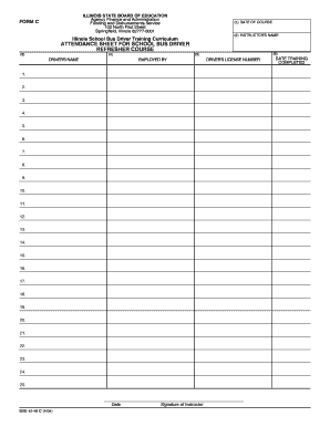 Attendance Sheet Taking Bus and Not Taking Bus  Form