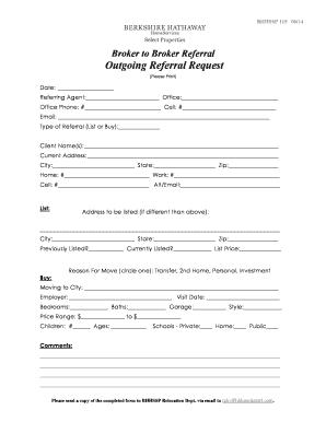 Realtor Referral Form PDF