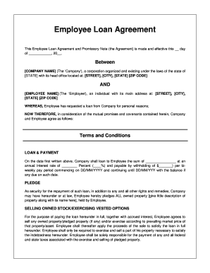 Employee Loan Agreement  Form
