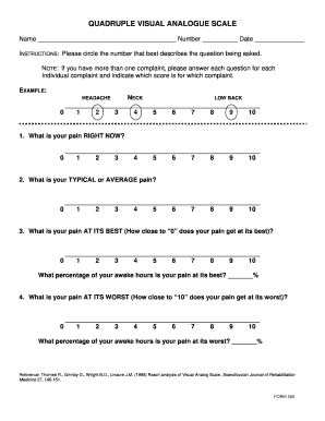 Printable Visual Analog Scale  Form